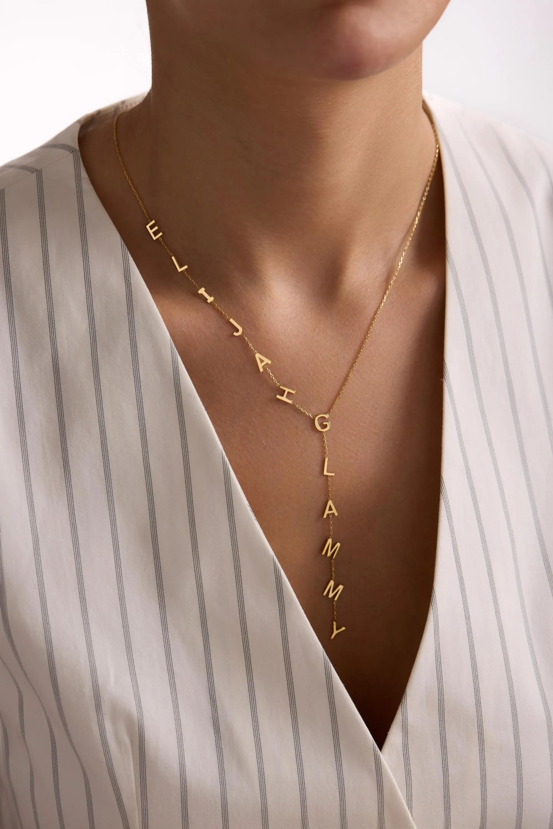 Personalized Drop Initial Name Necklace