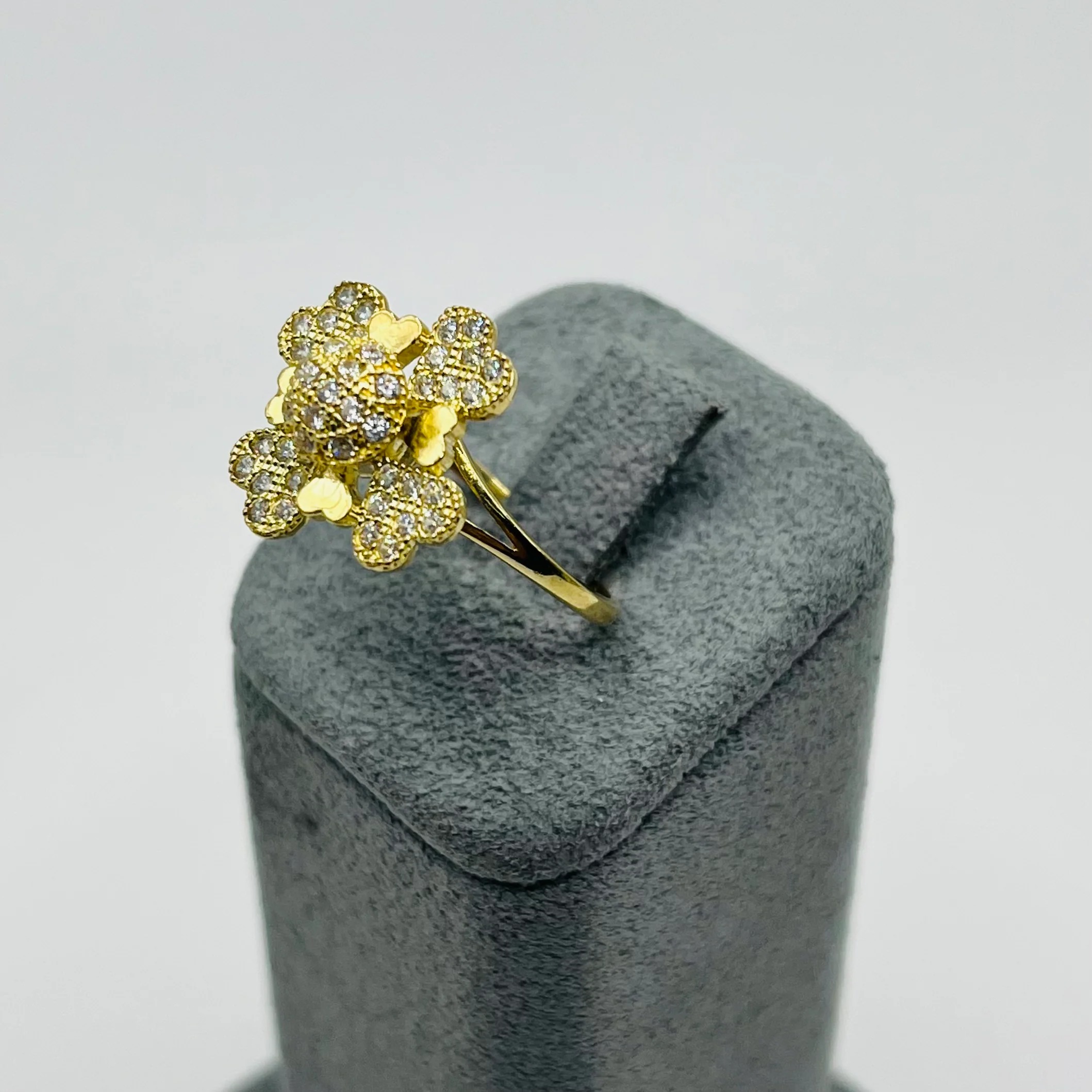 Gold 4 Spinning Heart Ring