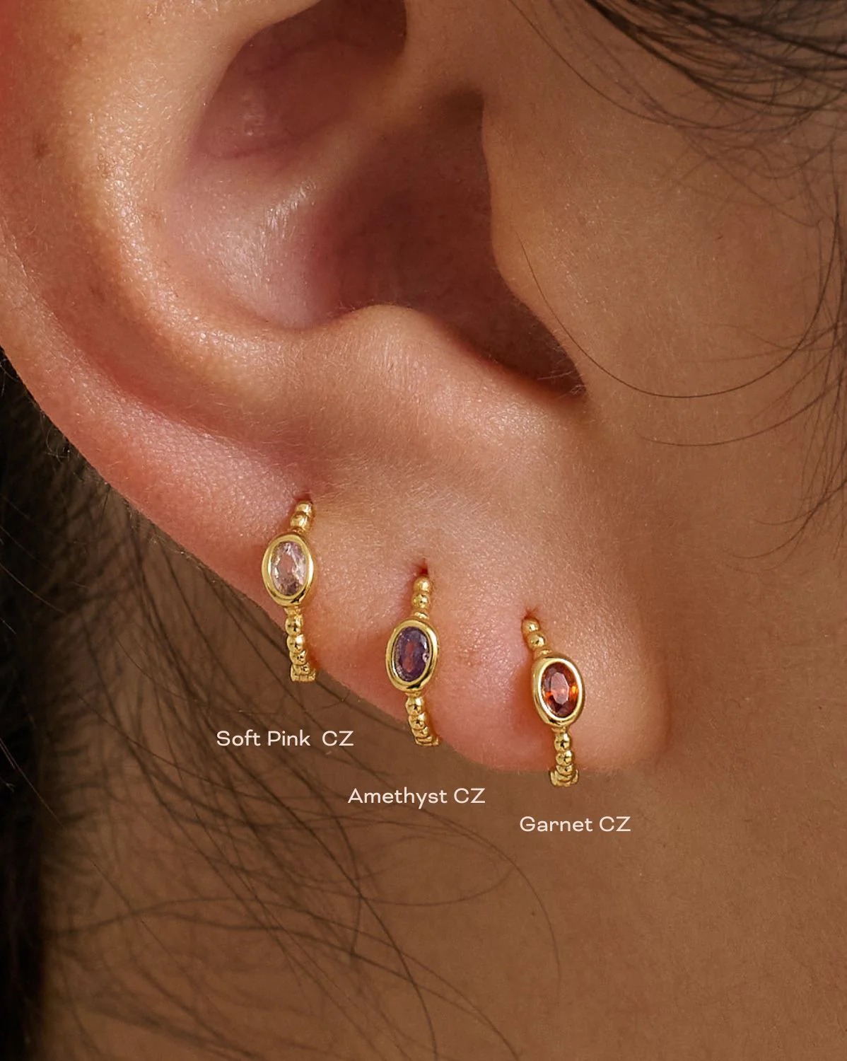 Gold Plated Birthstone Zircon Earrings