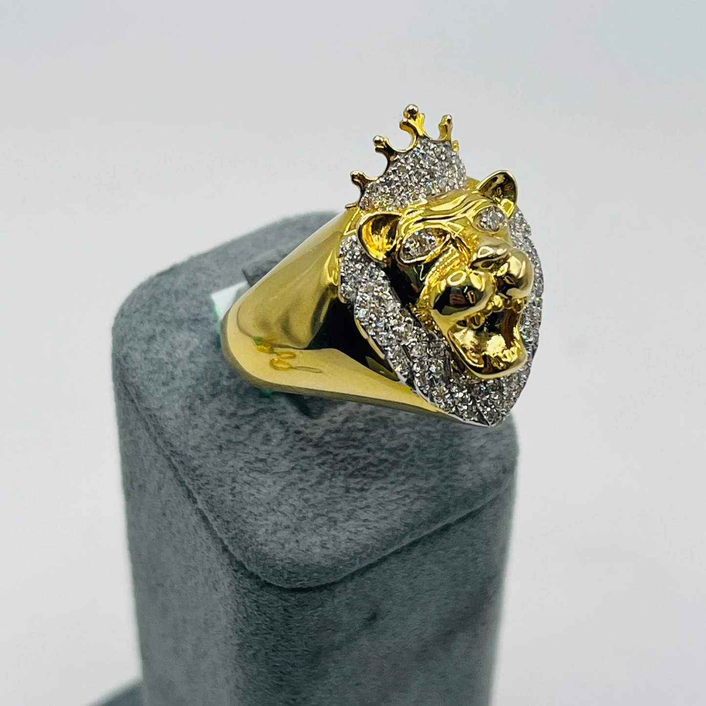 Gold Plated Natural Diamond Crown of The Wild Ring