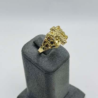 Gold Plated Nugget Cross Nugget Ring