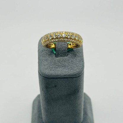 Gold Plated Natural Diamond Noir Lux Ring