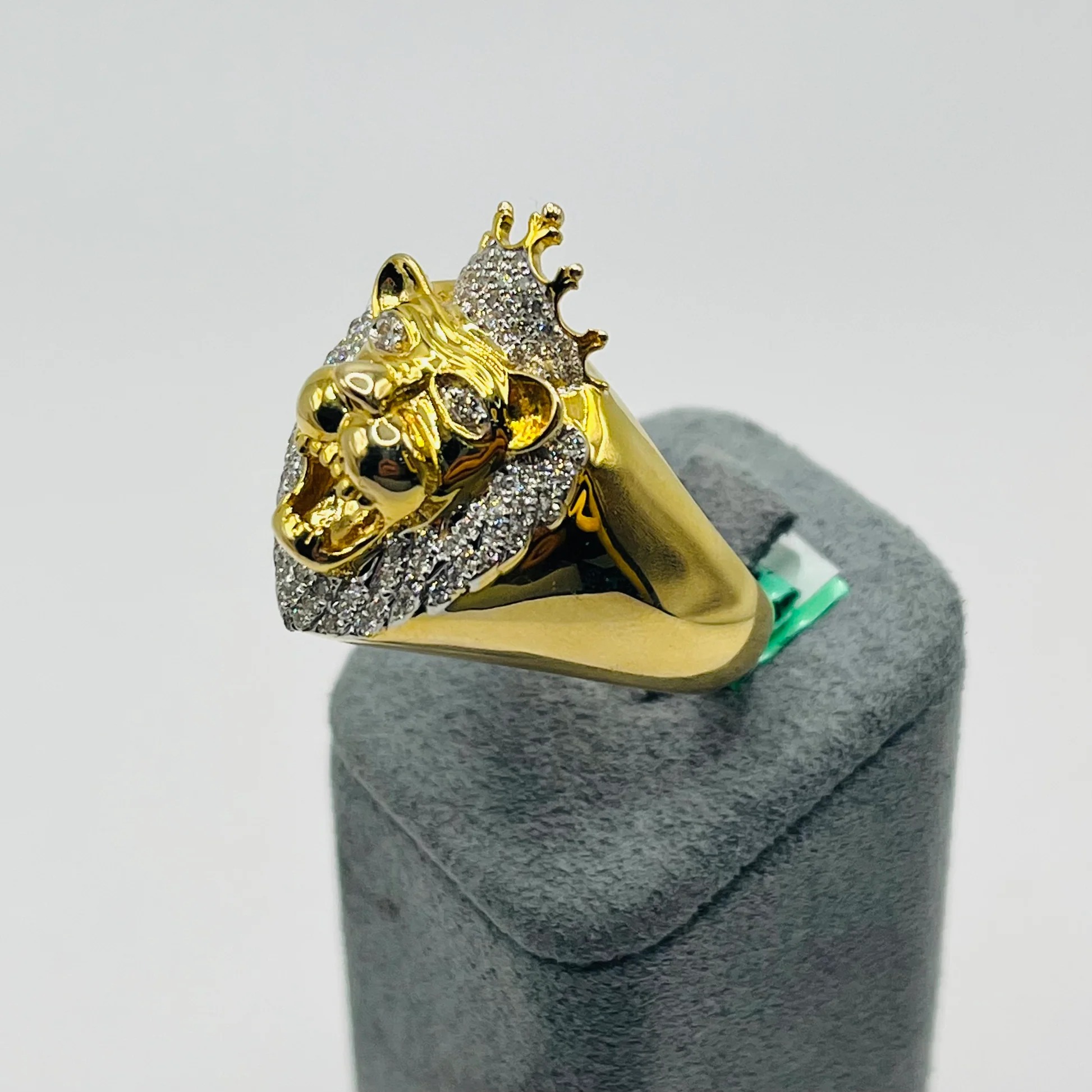 Gold Plated Natural Diamond Crown of The Wild Ring