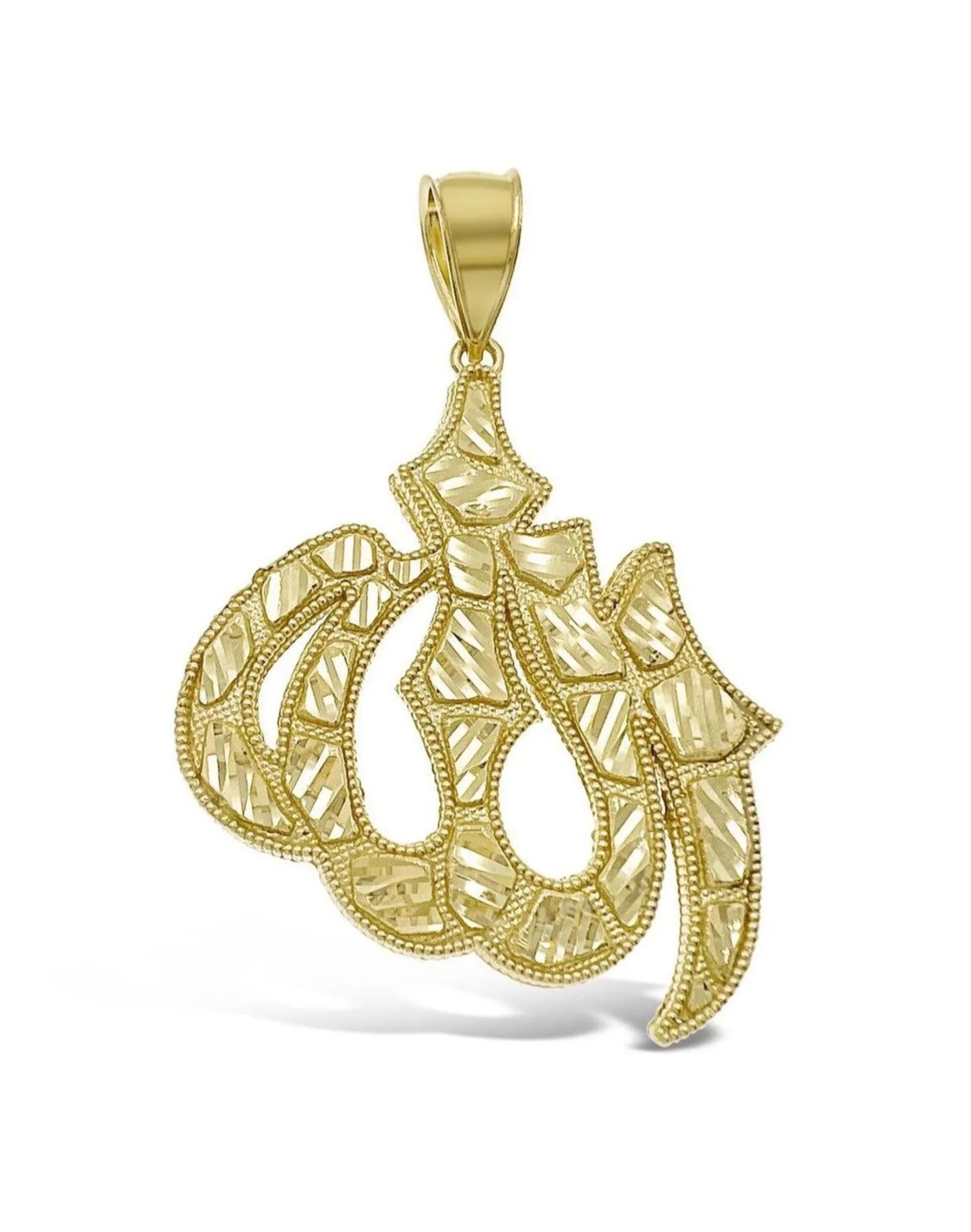 Allah Nugget Pendant Gold Islamic Muslim Necklace