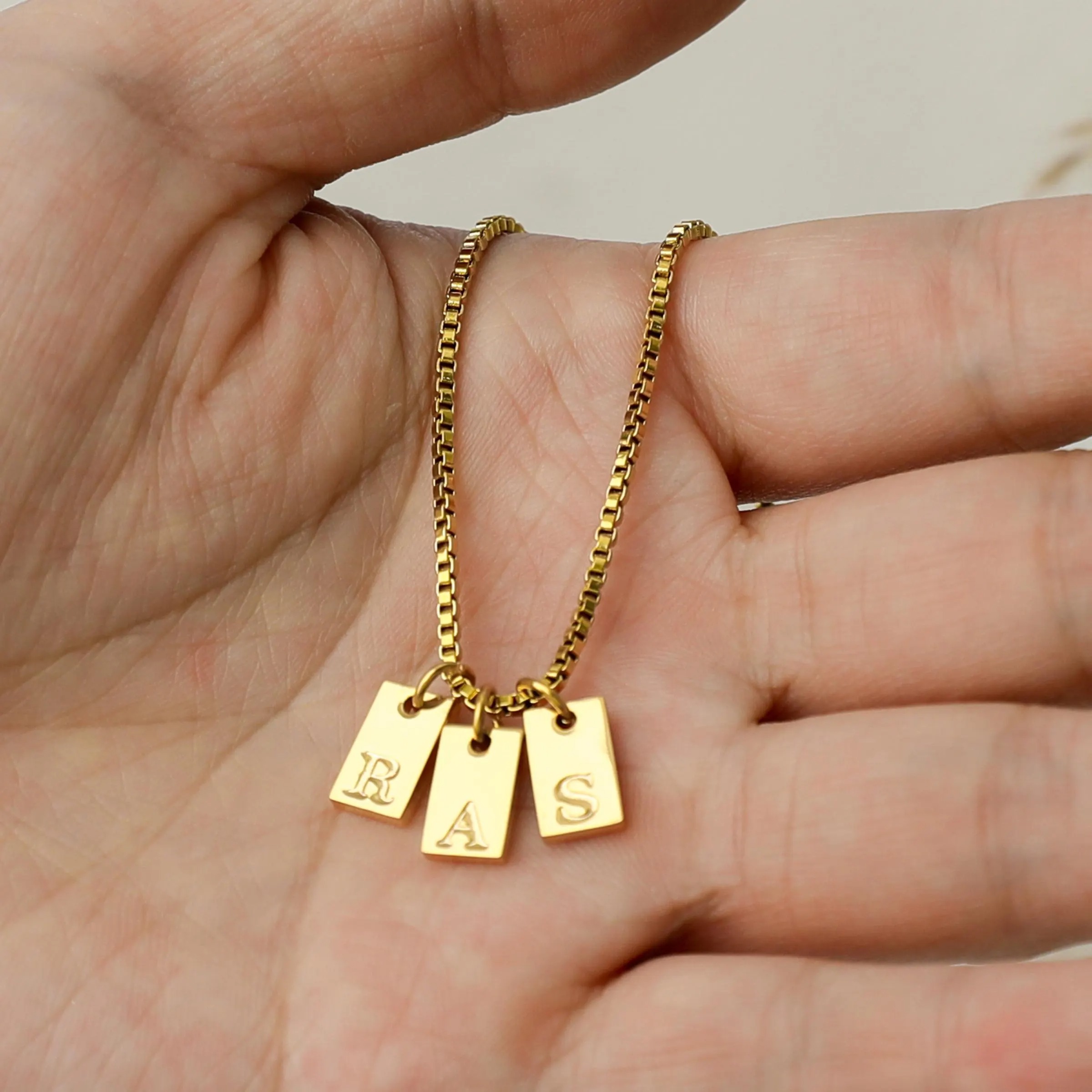 Personalized Initial 1-3 letter Pendant Name Necklace