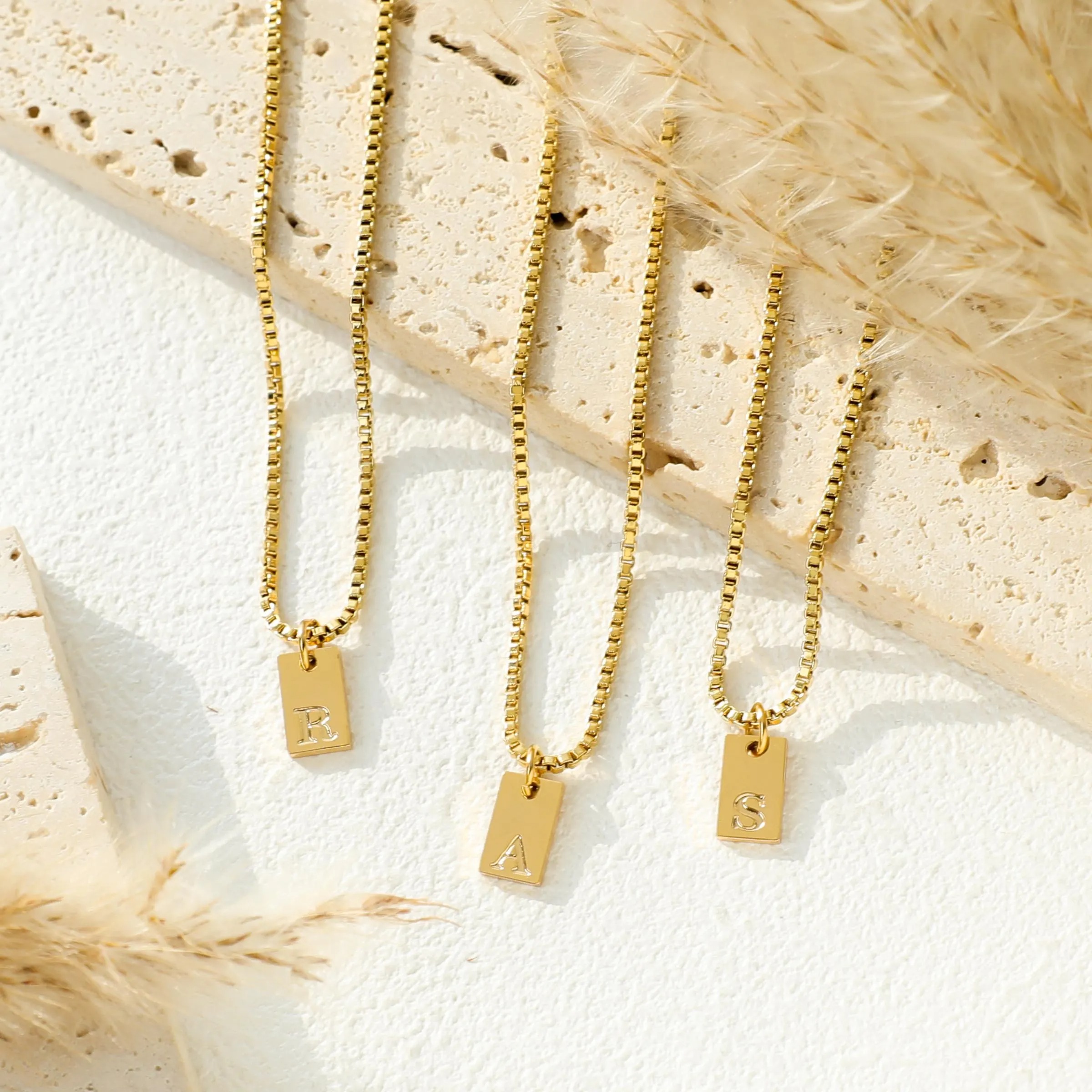 Personalized Initial 1-3 letter Pendant Name Necklace