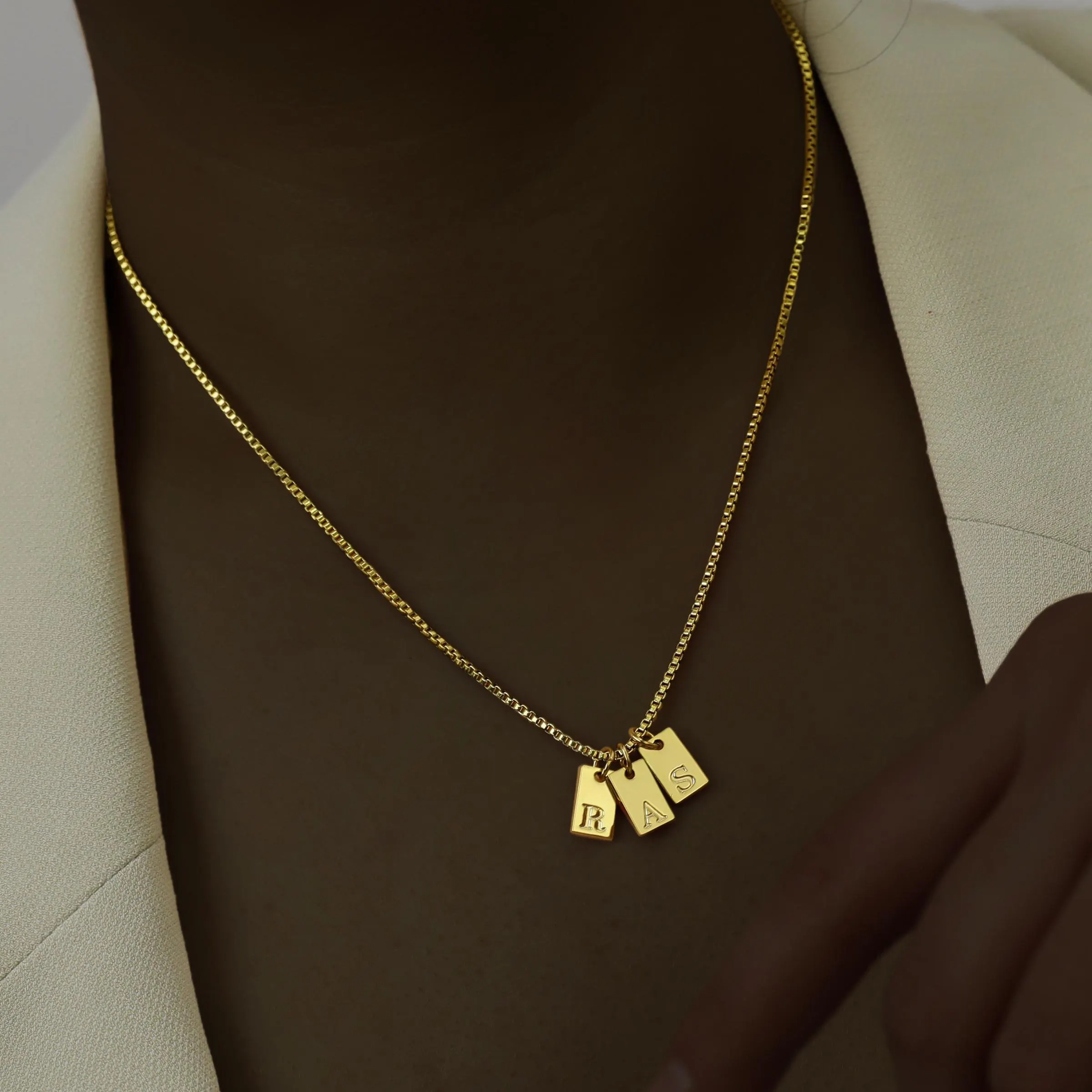 Personalized Initial 1-3 letter Pendant Name Necklace