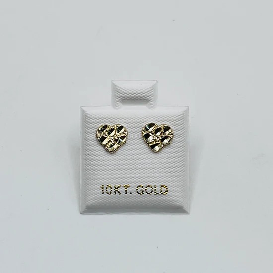 Gold Plated Baby Heart Nugget Earrings