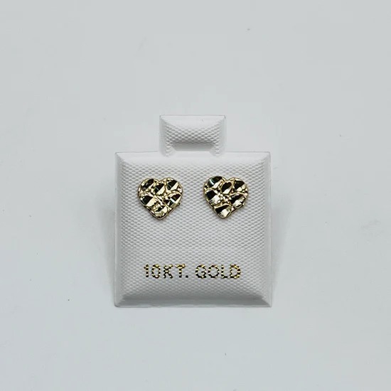 Gold Plated Baby Heart Nugget Earrings