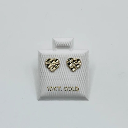 Gold Plated Baby Heart Nugget Earrings