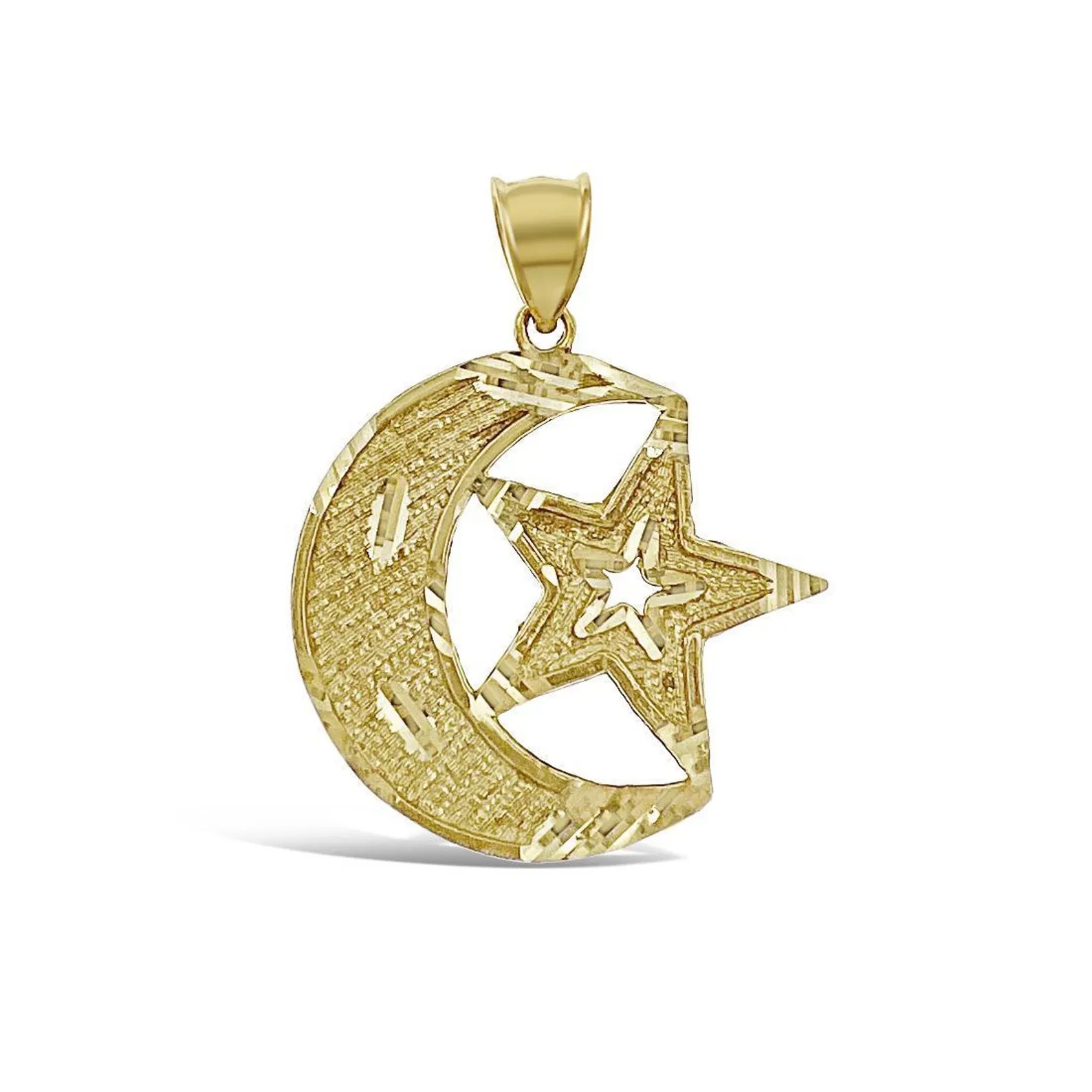 Moon Star Islamic Muslim Pendant Necklace