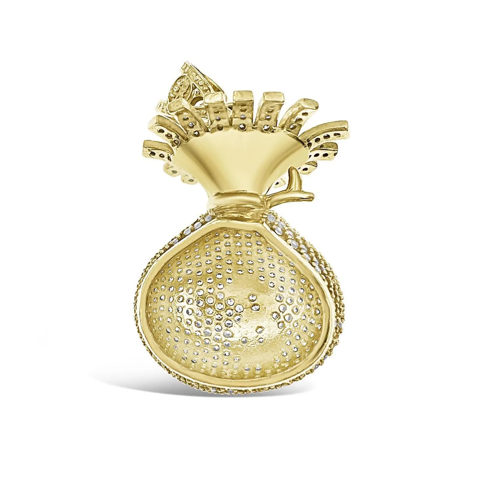 Money Bag Pendant 3D Gold Necklace