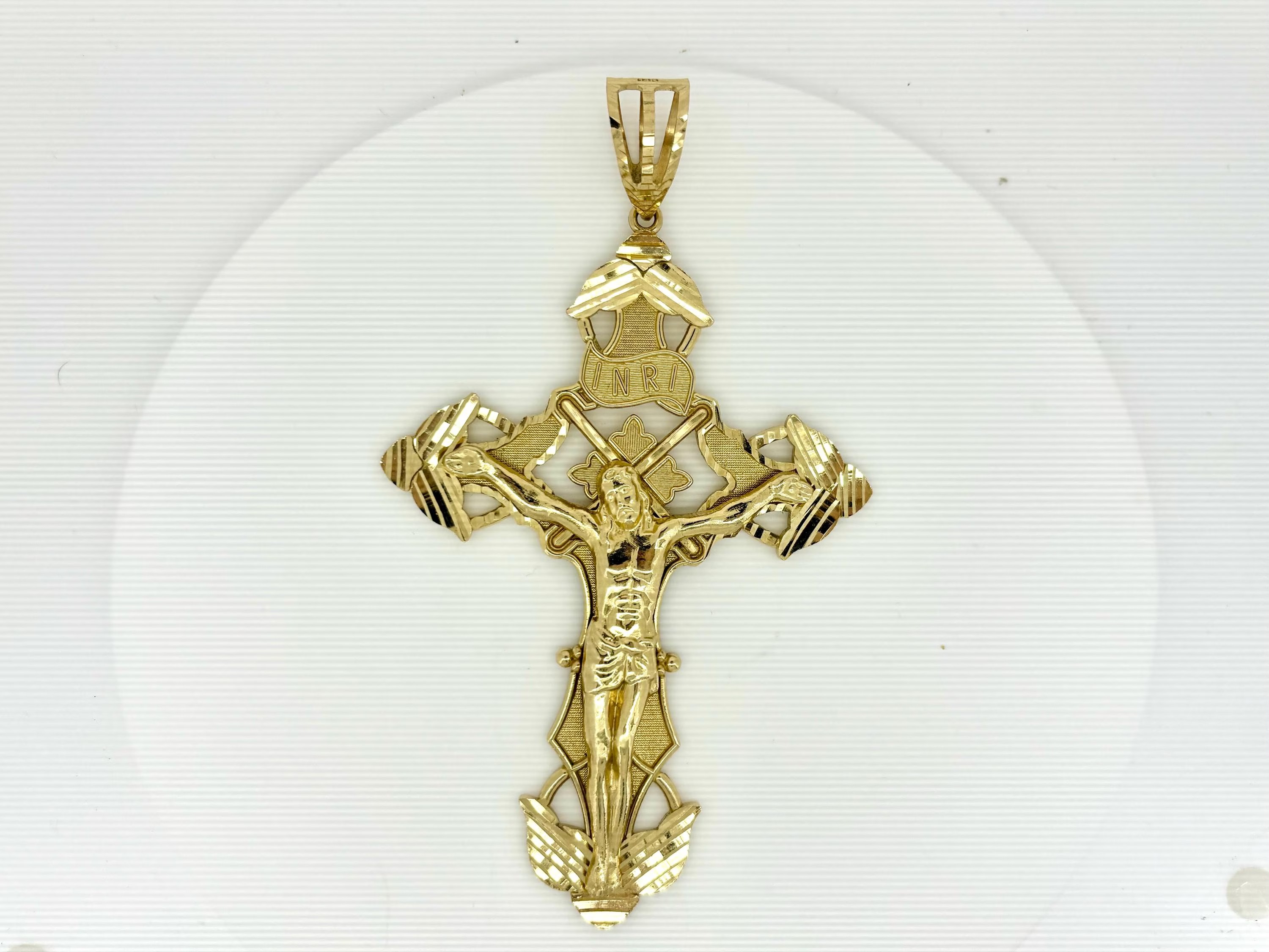Gold Plated Jesus Christ Pendant Cross Necklace 