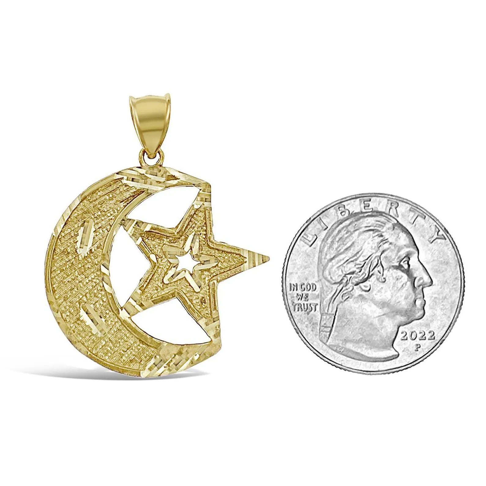 Moon Star Islamic Muslim Pendant Necklace