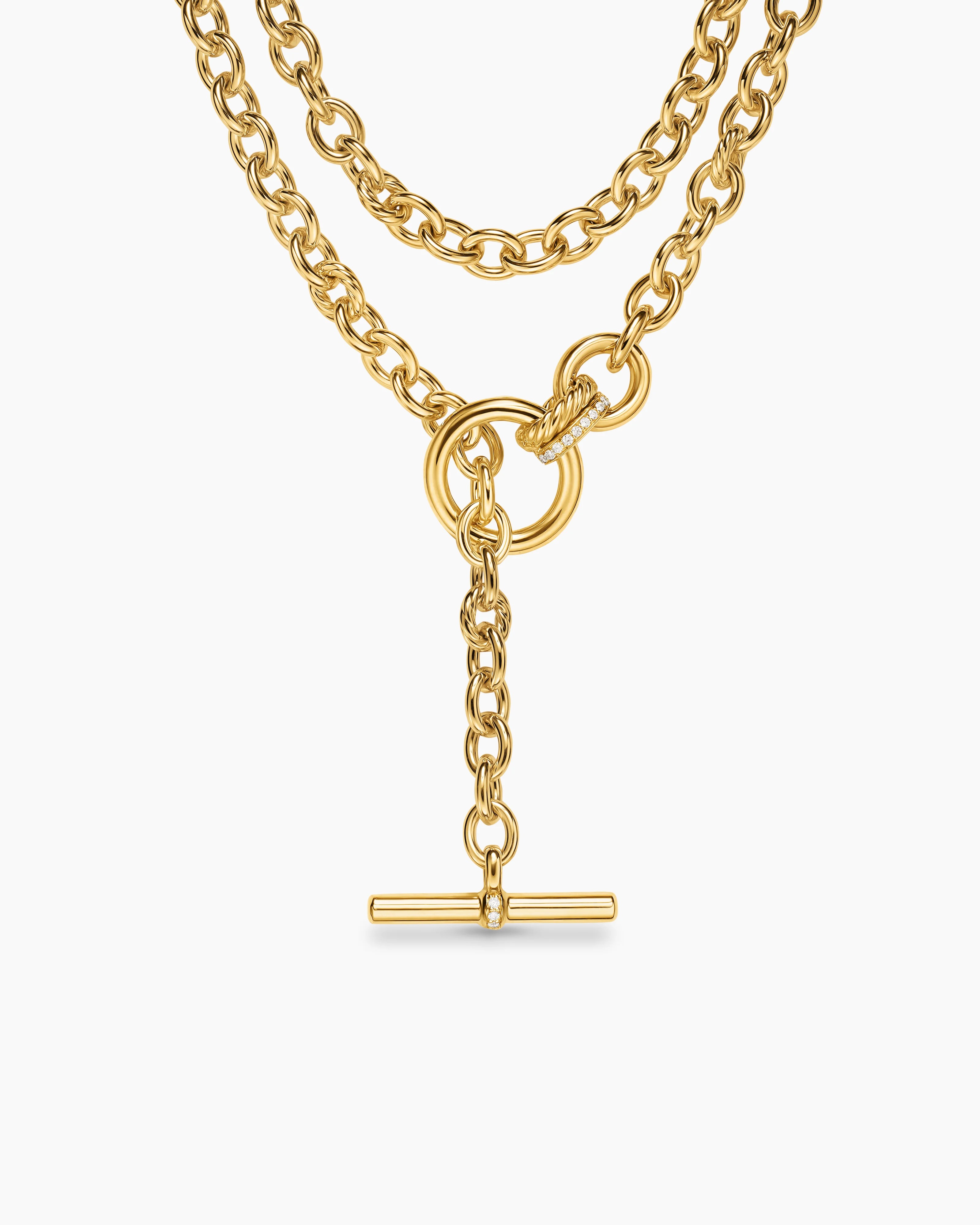 Gold Plated DY Mercer® Double Row Toggle Chain Necklace