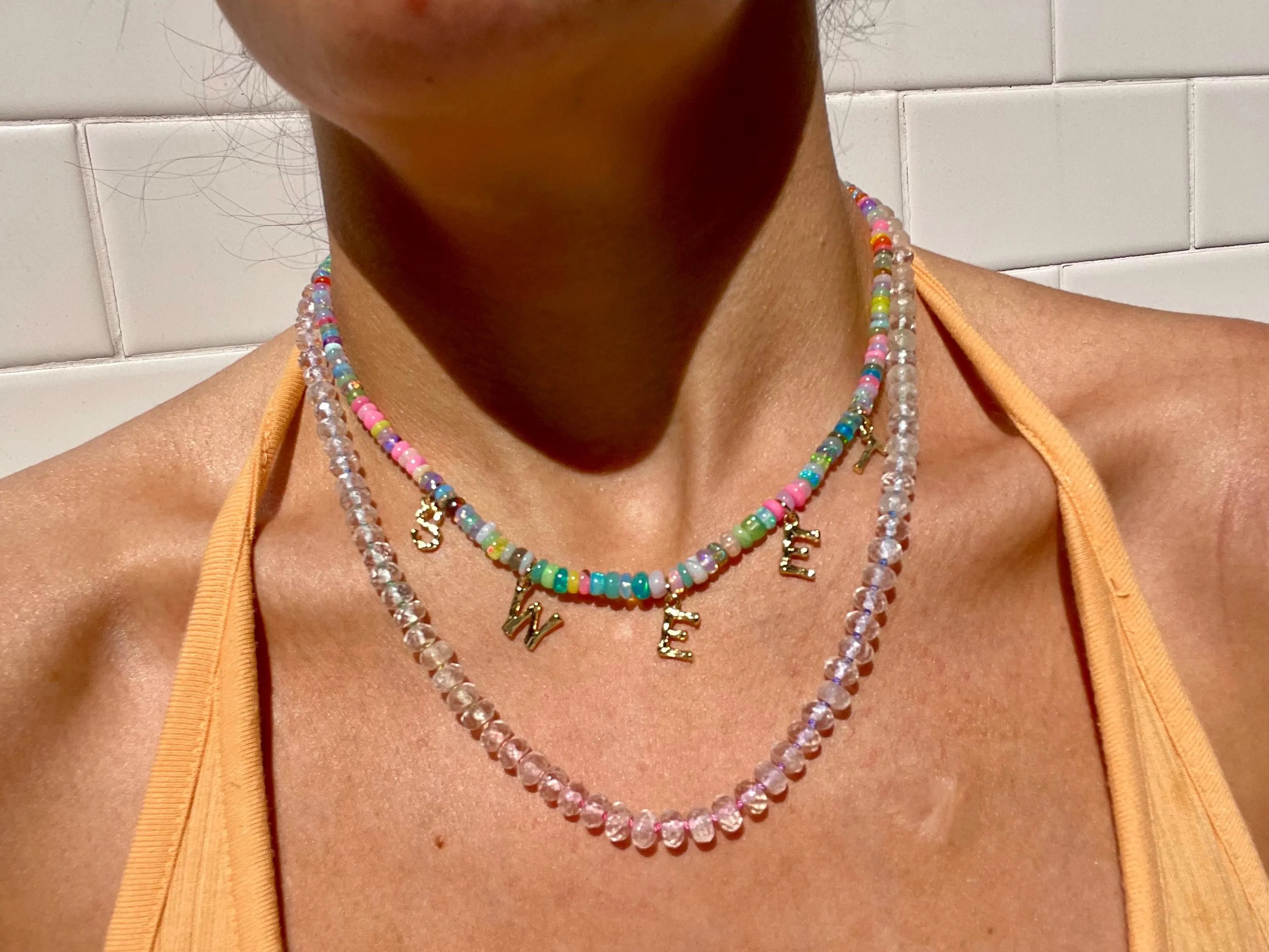 Personalized Lite Brite Rainbow Opal Choker