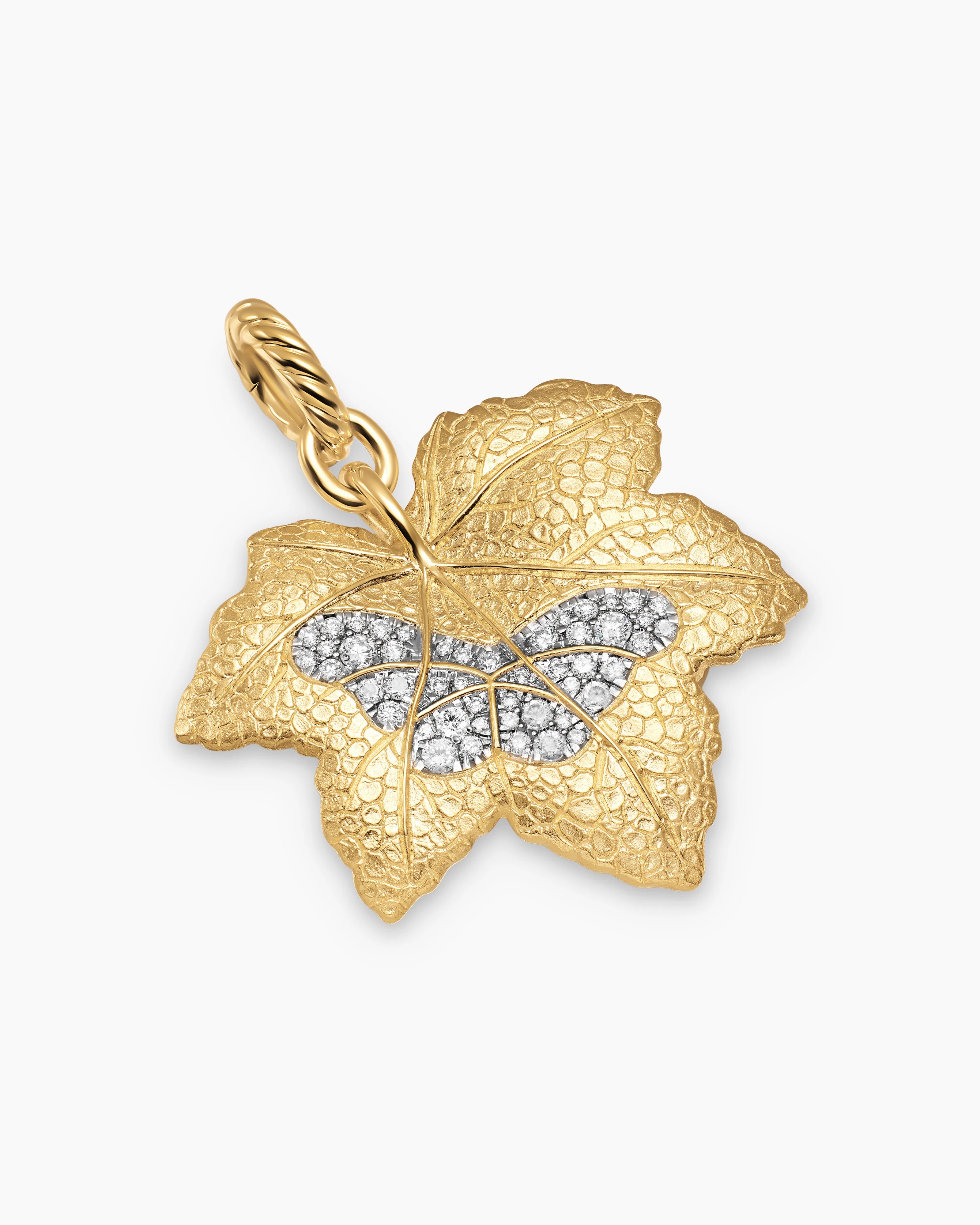 Gold Plated Maple Leaf Butterfly Amulet Necklace 