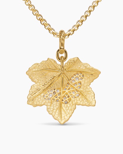 Gold Plated Maple Leaf Butterfly Amulet Necklace 