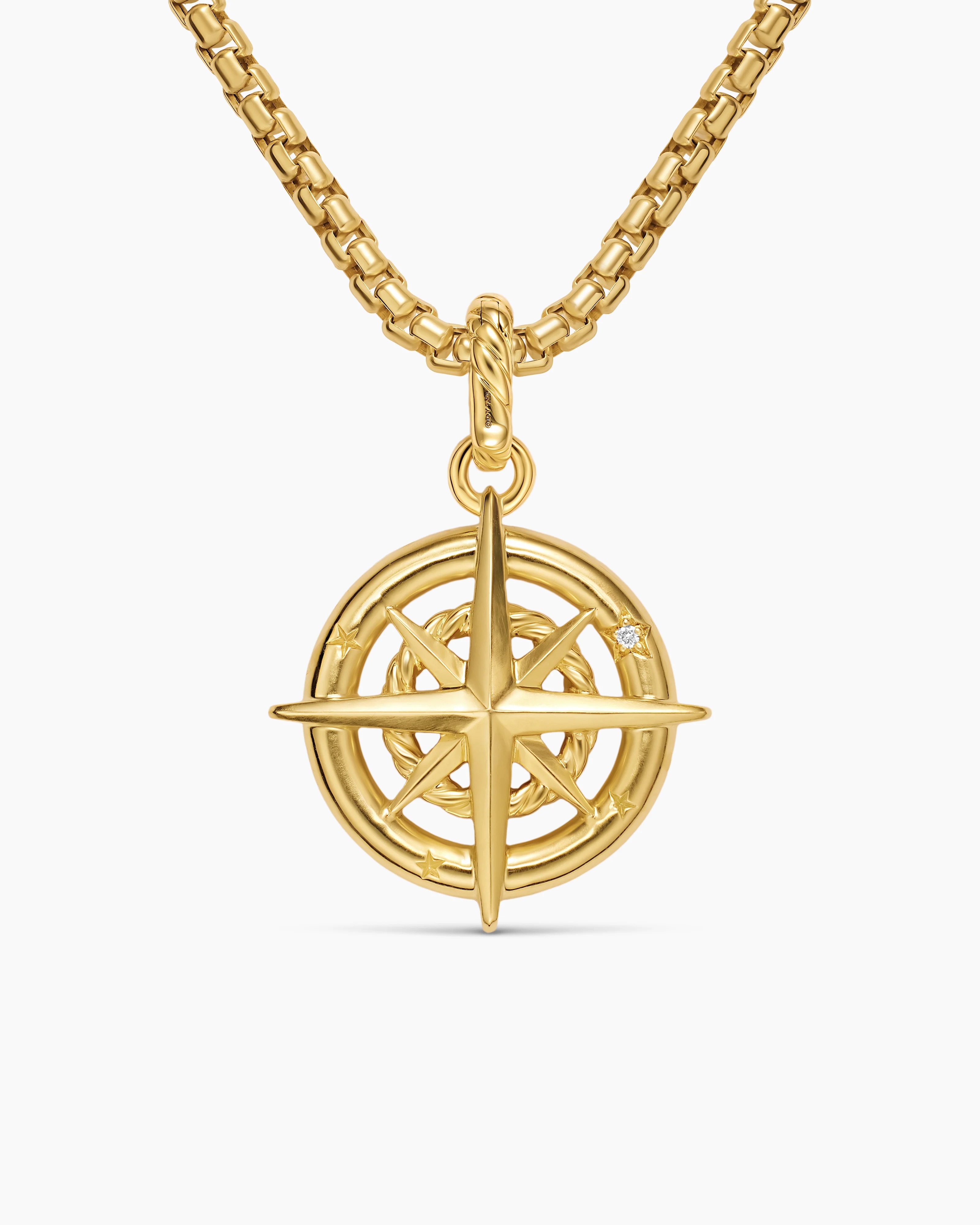 Gold Plated Compass Amulet Necklace