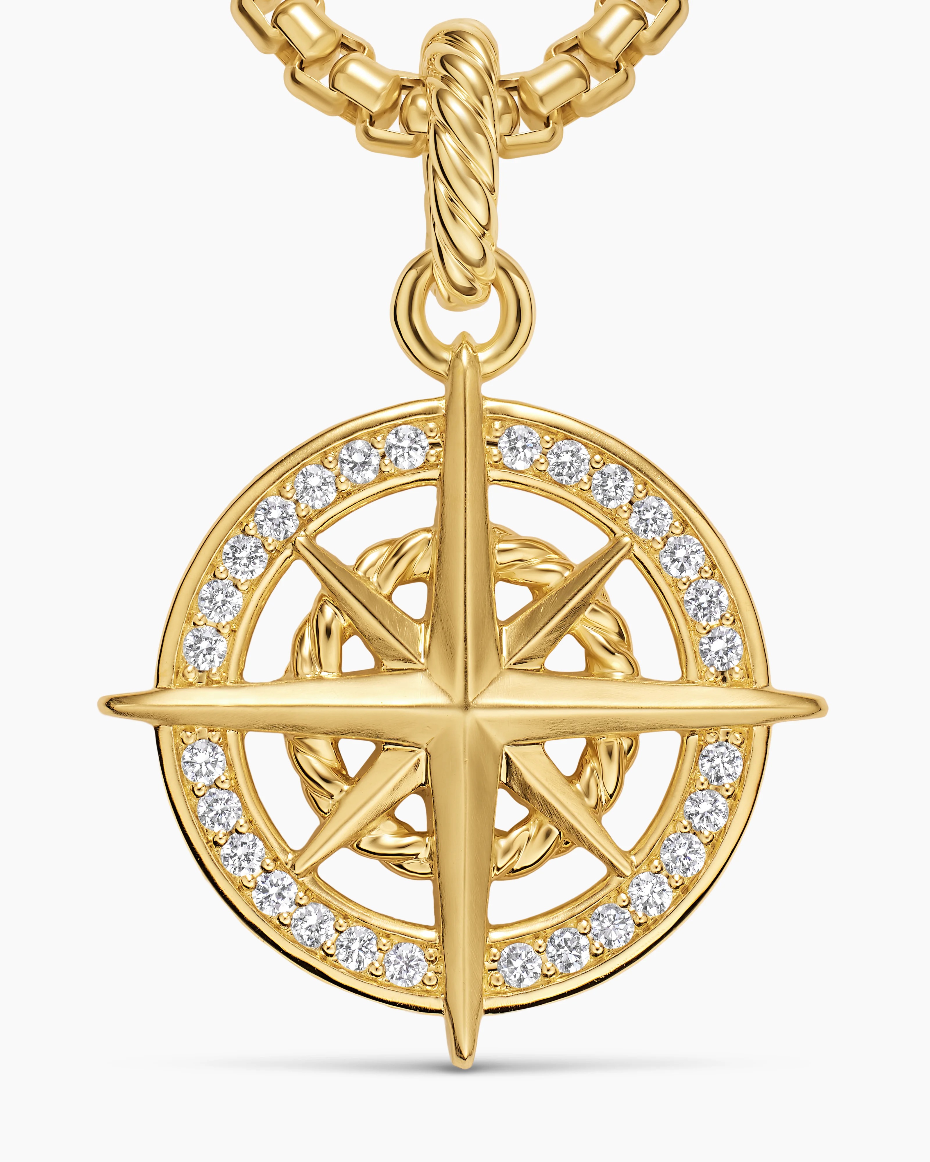 Gold Plated Compass Amulet Necklace