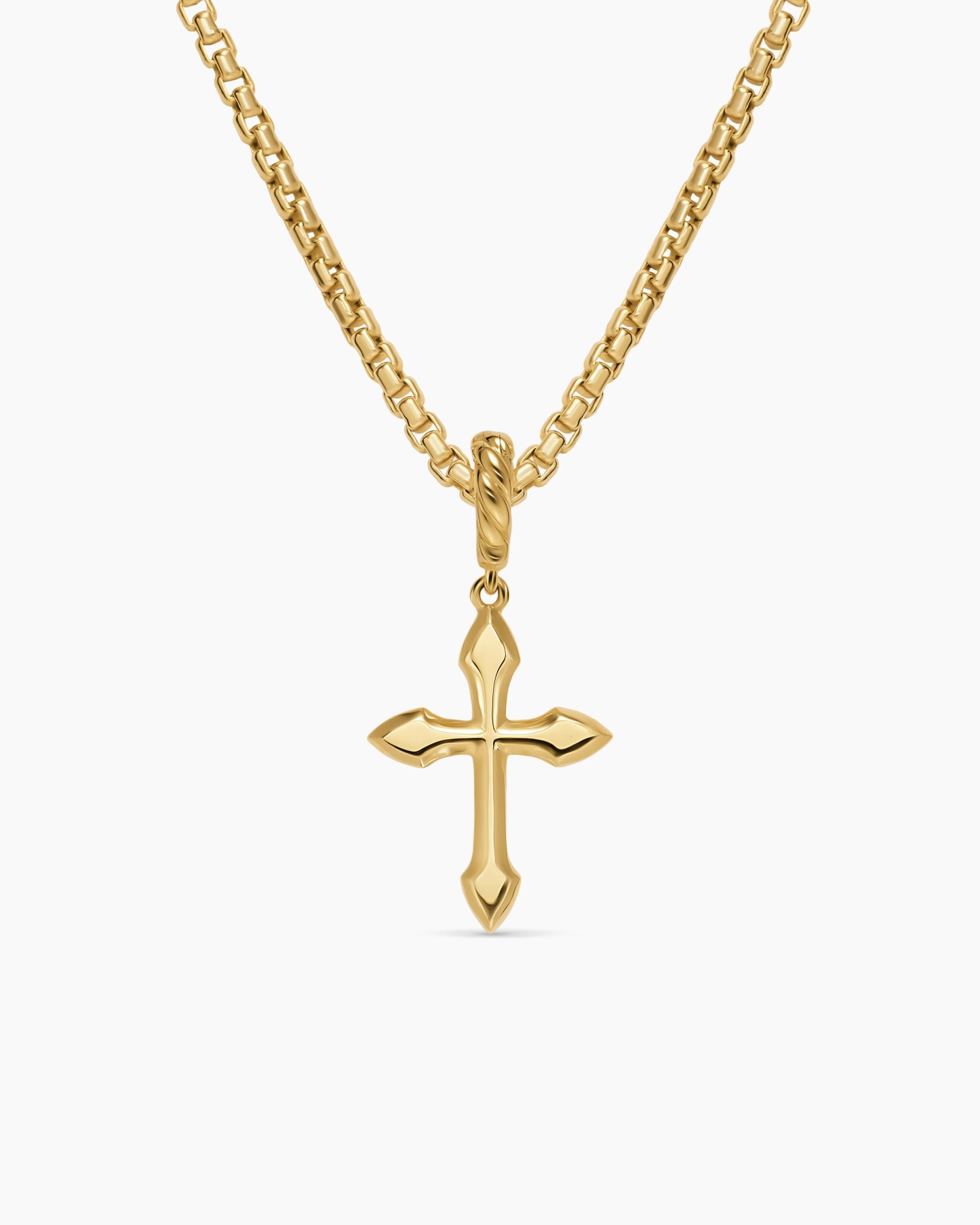 Gold Plated Petite Gothic Cross Amulet Necklace