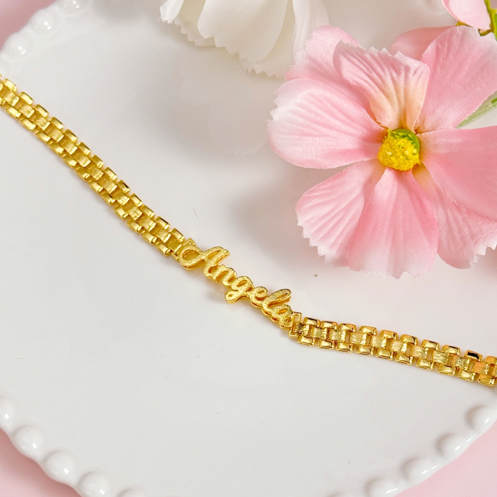Gold Plated Custom Double Nameplate 6mm RX Style Necklace