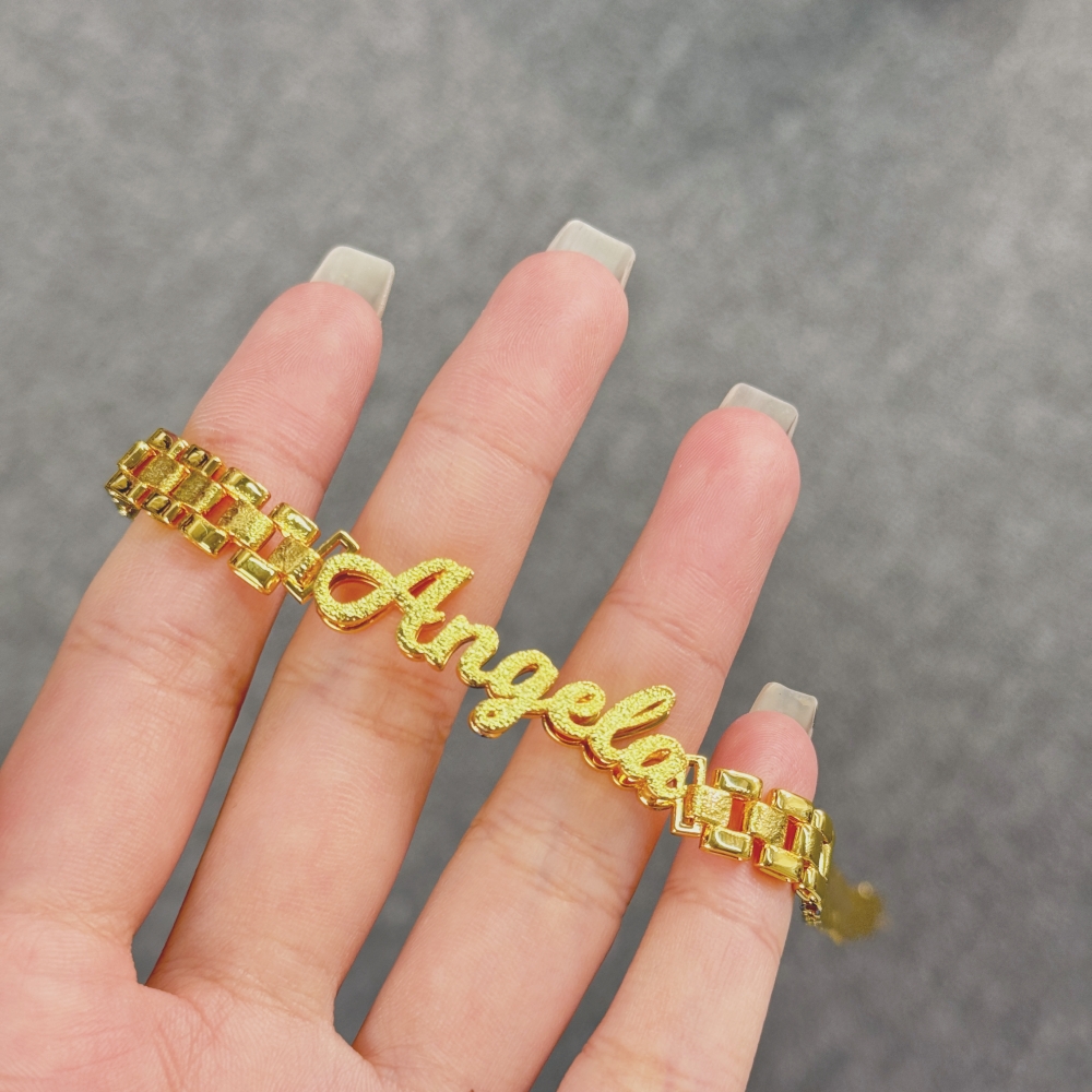 Gold Plated Custom Double Nameplate 6mm RX Style Necklace