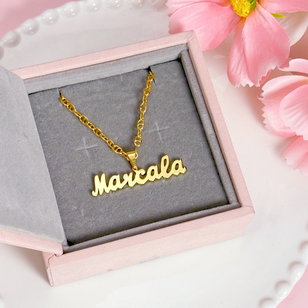 Personalized Nameplate Pendant Mariner Chain Necklace
