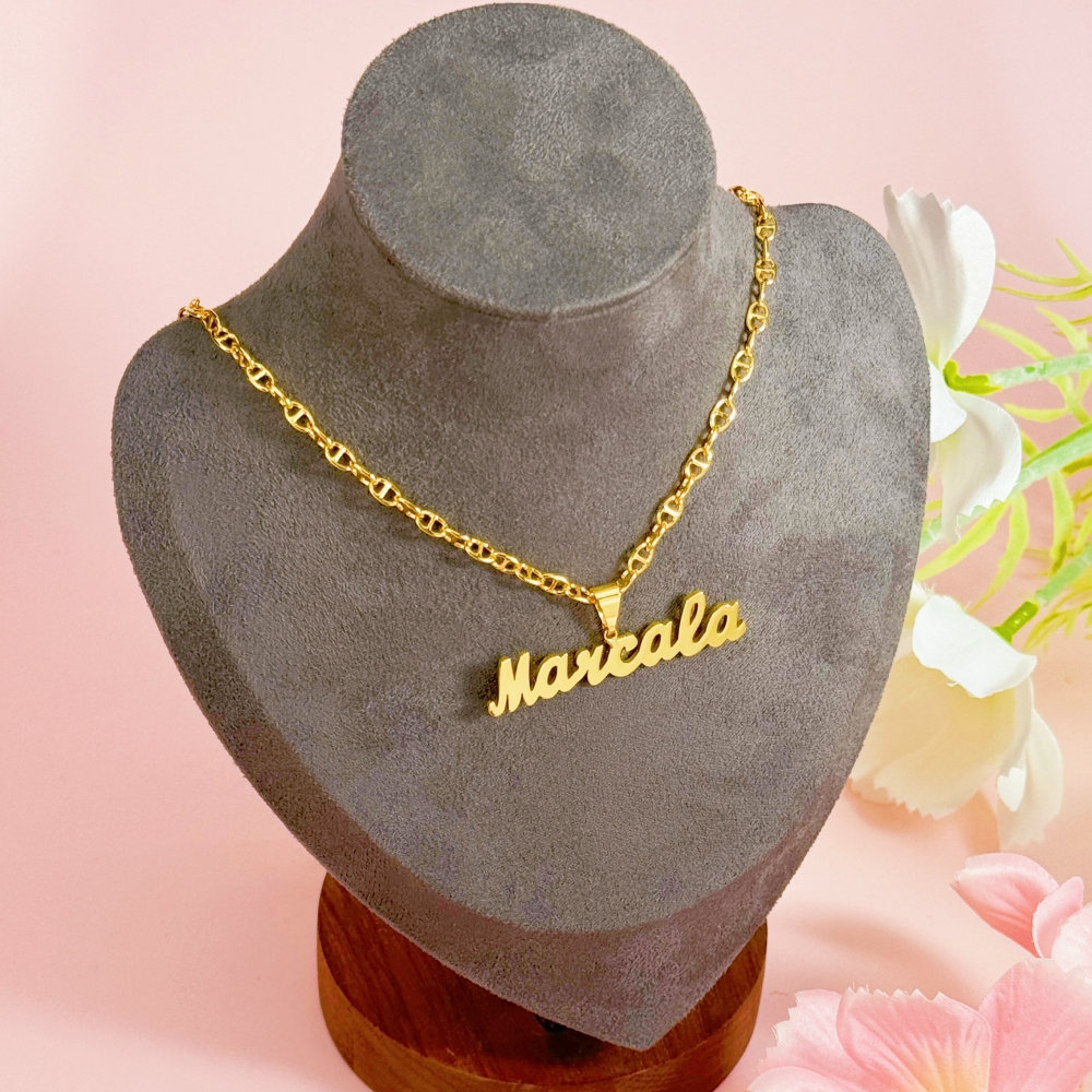Personalized Nameplate Pendant Mariner Chain Necklace