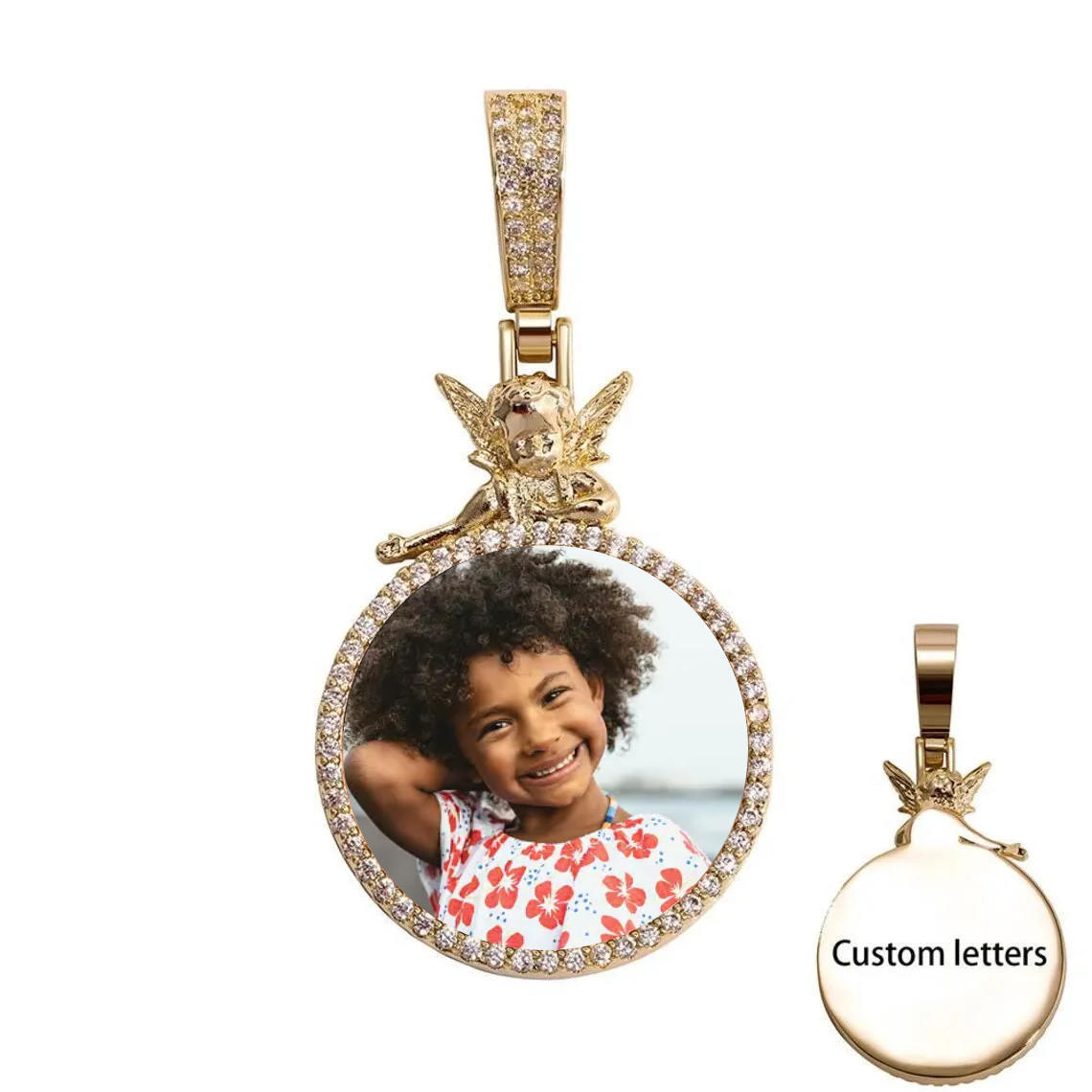 Angel Picture Pendant Custom Photo Necklace for Hip Hop Men Women Necklace