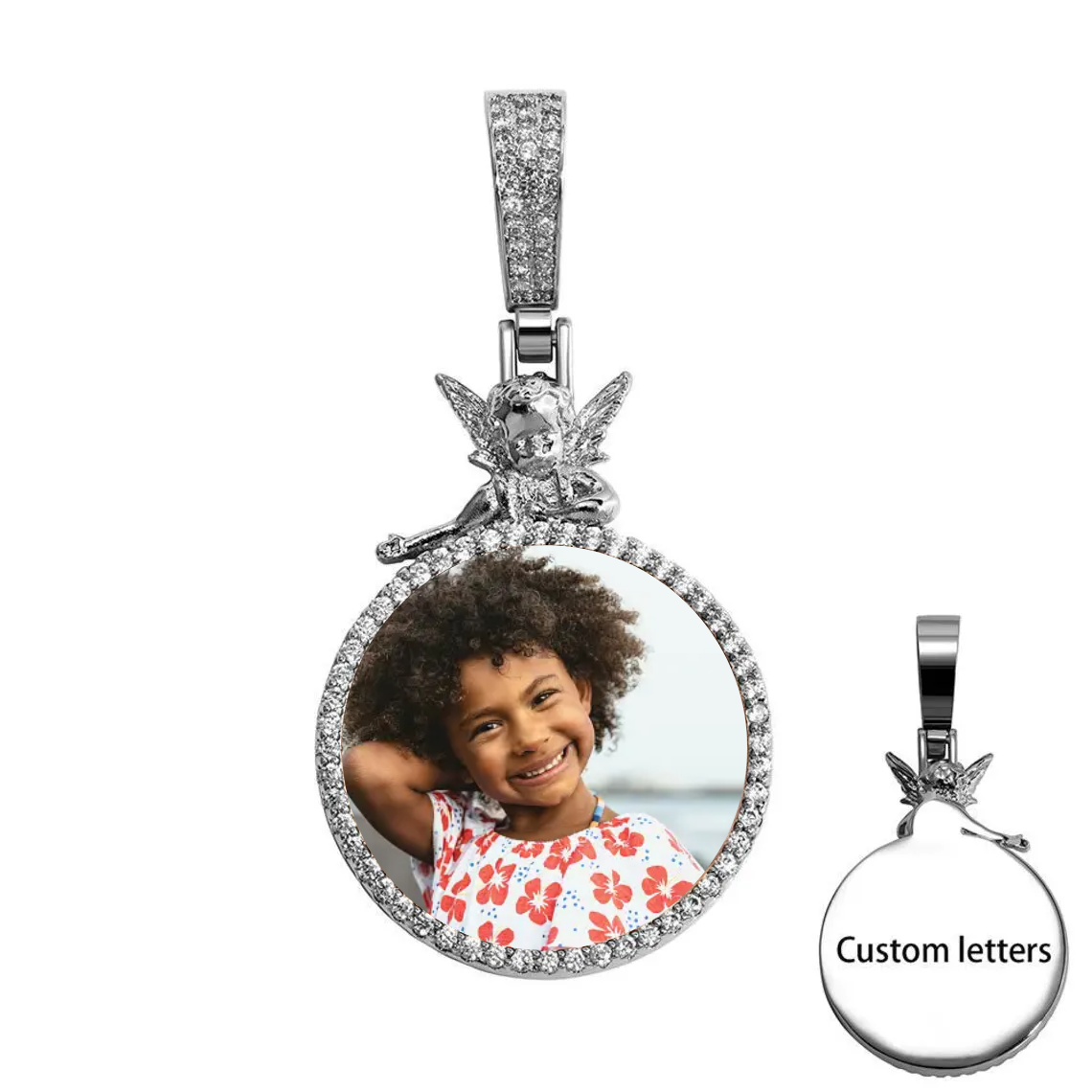 Angel Picture Pendant Custom Photo Necklace for Hip Hop Men Women Necklace
