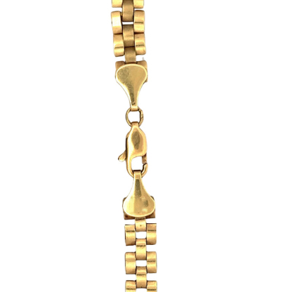 Rolex Chain Gold Plated Heart Nugget Pendant Necklace 6mm Width