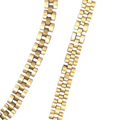 Rolex Chain Gold Plated Heart Nugget Pendant Necklace 6mm Width