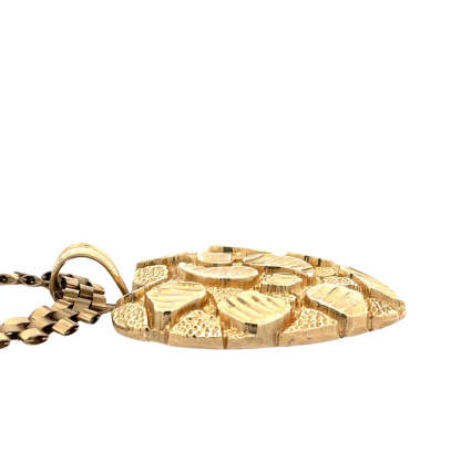 Rolex Chain Gold Plated Heart Nugget Pendant Necklace 6mm Width