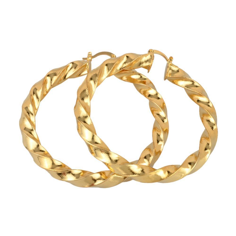 Twisted 30mm/60mm/70mm Gold Plated Hoop Earrings