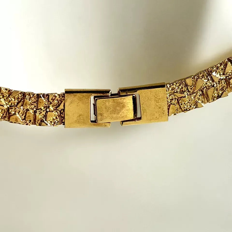 Gold Plated Nugget Chain Necklace 7mm Width