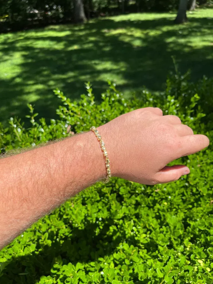 Nugget Style Bracelet Gold Plated Mens Bracelet