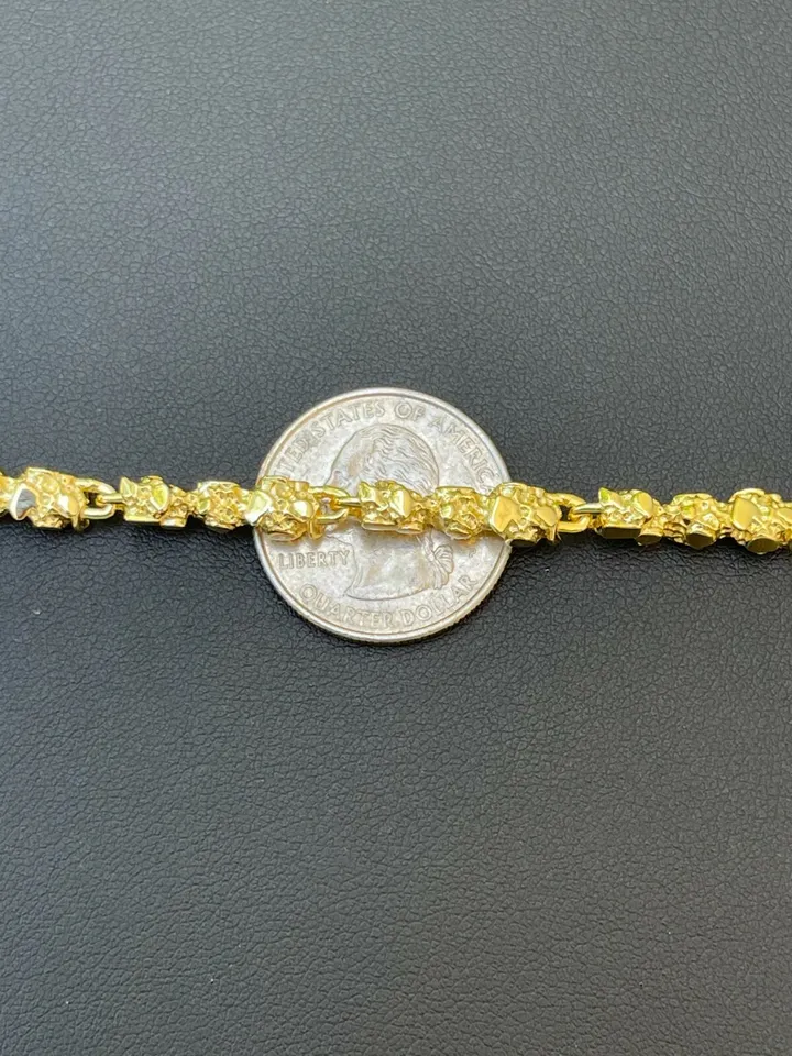 Nugget Style Bracelet Gold Plated Mens Bracelet