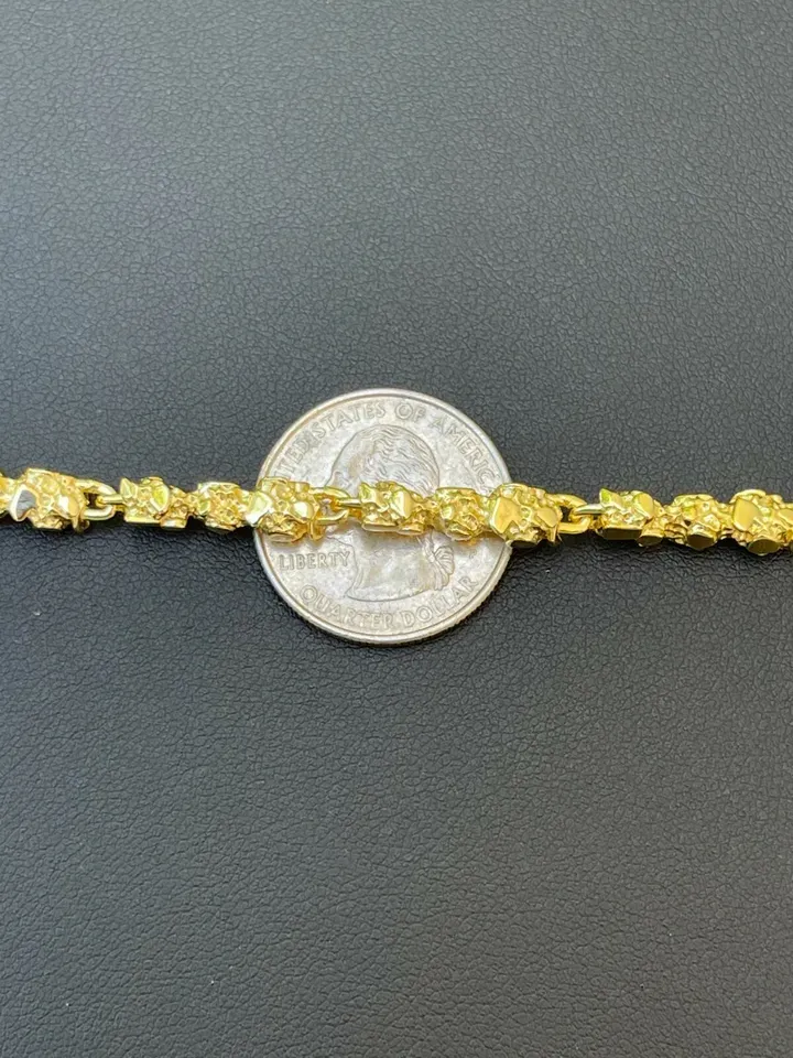 Nugget Style Bracelet Gold Plated Mens Bracelet