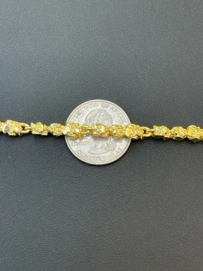 Nugget Style Bracelet Gold Plated Mens Bracelet