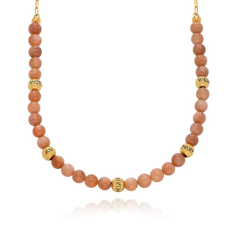 Sunstone Balance Bead Necklace Custom Name Necklace