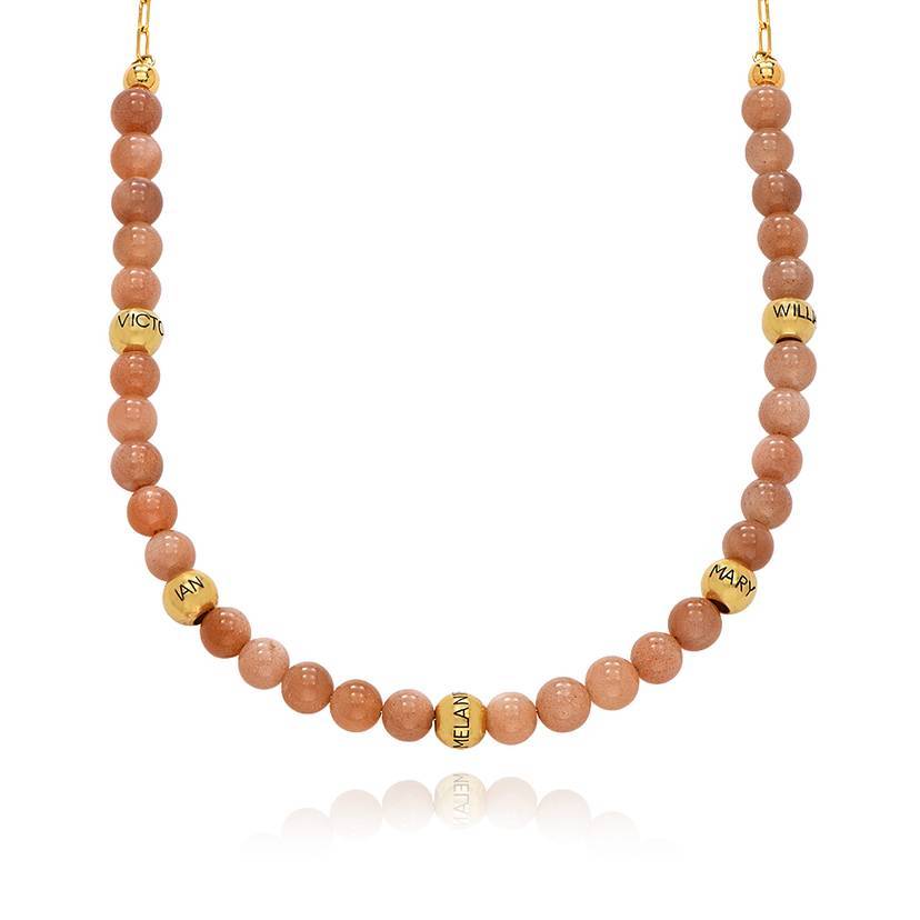 Sunstone Balance Bead Necklace Custom Name Necklace