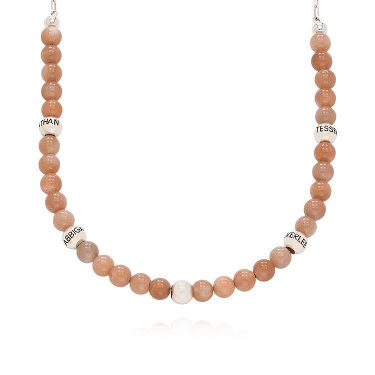 Sunstone Balance Bead Necklace Custom Name Necklace