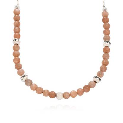 Sunstone Balance Bead Necklace Custom Name Necklace