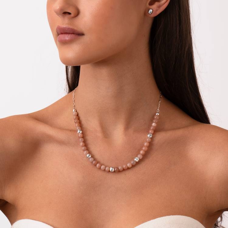Sunstone Balance Bead Necklace Custom Name Necklace