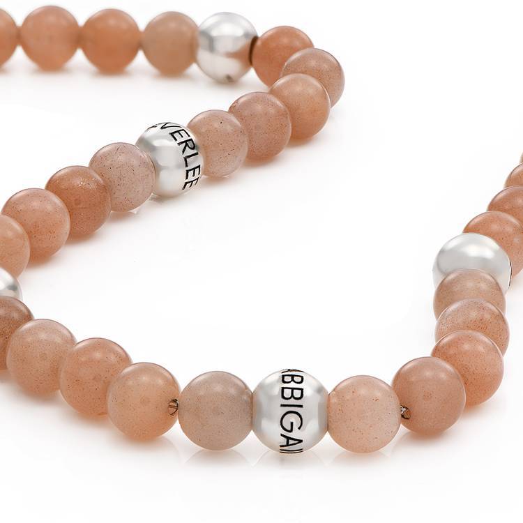 Sunstone Balance Bead Necklace Custom Name Necklace