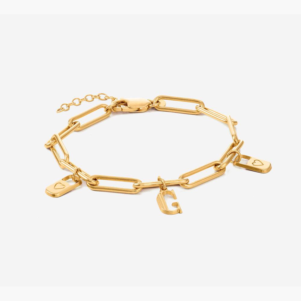 Lock Link Chain Bracelet Custom Gold Plated Initial Bracelet