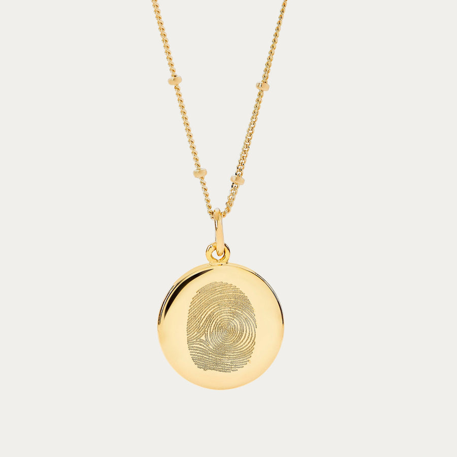 The Classic Fingerprint Necklace Bobble Chain Gold Plated Necklace