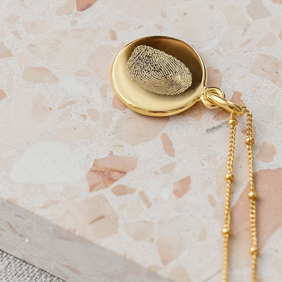 The Classic Fingerprint Necklace Bobble Chain Gold Plated Necklace