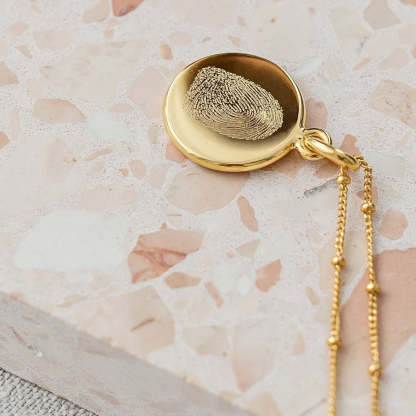 The Classic Fingerprint Necklace Bobble Chain Gold Plated Necklace